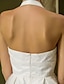 رخيصةأون فساتين زفاف-A-الخط / أميرة قبة مرتفعة حول الرقبة طول الساق تول فساتين الزفاف صنع لقياس مع ثنيات بواسطة LAN TING BRIDE® / Little White Dresses
