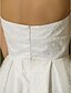 tanie Suknie ślubne-Krój A / Księżniczka Halter Lekko nad kolana Tiul Suknie ślubne wykonane na miarę z Drapowania przez LAN TING BRIDE® / Krótkie białe