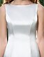 cheap Wedding Dresses-Sheath / Column Bateau Neck Sweep / Brush Train Stretch Satin Made-To-Measure Wedding Dresses with by / Open Back