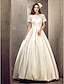זול שמלות כלה-גזרת A עם תכשיטים עד הריצפה סאטן שמלות חתונה עם תד נשפך על ידי LAN TING BRIDE® / שקוף