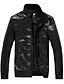 cheap Men&#039;s Outerwear-Men&#039;S Casual Black Motorcycle Leather Jacket