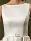 Χαμηλού Κόστους Νυφικά Φορέματα-Αίθουσα Φορεματα για γαμο Γραμμή Α Σκάφος λαιμού Κανονικοί ιμάντες Μέχρι το γόνατο Σατέν Νυφικά φορέματα Με Ζώνη / Κορδέλα Καλοκαίρι 2023 Γαμήλιο Πάρτυ, Γυναικεία Ρούχα