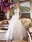 cheap Wedding Dresses-A-Line / Princess Queen Anne Court Train Lace / Organza Made-To-Measure Wedding Dresses with Beading / Appliques / Button by LAN TING BRIDE®