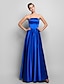 halpa Iltapuvut-A-Line Elegant Dress Prom Formal Evening Floor Length Sleeveless Strapless Satin with Pleats 2023