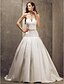 cheap Wedding Dresses-A-Line Strapless Court Train Satin Made-To-Measure Wedding Dresses with Bowknot / Draping / Sash / Ribbon by LAN TING BRIDE®