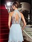 cheap Cocktail Dresses-A-Line Fit &amp; Flare Cute Dress Holiday Homecoming Short / Mini Sleeveless Illusion Neck Chiffon with Beading Appliques 2024