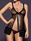 cheap Sexy Lingerie-Women&#039;s Babydoll &amp; Slips / Ultra Sexy Nightwear Solid Colored Black One-Size