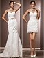 cheap Wedding Dresses-Mermaid / Trumpet Sweetheart Neckline Court Train Lace Made-To-Measure Wedding Dresses with Beading / Sash / Ribbon / Crystal Floral Pin by LAN TING BRIDE® / Removable train