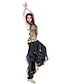 זול הלבשה לריקודי בטן-ריקוד בטן עליון מטבעות חרוזים נצנצים בגדי ריקוד נשים הצגה הדרכה ללא שרוולים טבעי שיפון
