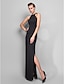 cheap Special Occasion Dresses-Sheath / Column Elegant Dress Formal Evening Military Ball Floor Length Sleeveless Halter Neck Chiffon with Crystals 2024