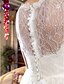 billige Brudekjoler-A-linje / Prinsesse Dronning Anne Hoffslep Blonder / Organza Made-To-Measure Brudekjoler med Perlearbeid / Appliqué / Knapp av LAN TING BRIDE®