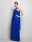 cheap Special Occasion Dresses-Sheath / Column Open Back Dress Formal Evening Military Ball Floor Length Sleeveless One Shoulder Chiffon with Side Draping 2023