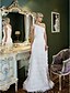 preiswerte Hochzeitskleider-Eng anliegend Ein-Schulter Pinsel Schleppe Chiffon Maßgeschneiderte Brautkleider mit durch / Glanz &amp; Glamour