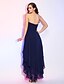 cheap Special Occasion Dresses-A-Line Elegant High Low Cocktail Party Prom Dress V Wire Sleeveless Asymmetrical Georgette with Ruched Draping 2021
