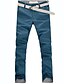 levne Pánské kalhoty-Pánské Štíhlý / Kalhoty chinos Kalhoty - Jednobarevné Modrá