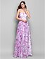 cheap Special Occasion Dresses-Sheath / Column Floral Holiday Prom Dress Sweetheart Neckline Sleeveless Floor Length Chiffon with Beading Draping Pattern / Print 2020