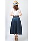 olcso Női szoknyák-női divat vintage alkalmi farmer maxi szoknya (öv véletlenszerű)