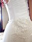 cheap Wedding Dresses-A-Line Sweetheart Neckline Floor Length Tulle Made-To-Measure Wedding Dresses with Beading / Appliques / Criss-Cross by LAN TING BRIDE® / Removable train