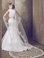 cheap Wedding Veils-One-tier Chapel Wedding Veil With Lace Applique Edge