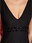 cheap Special Occasion Dresses-Sheath / Column V Neck Sweep / Brush Train Jersey Dress with Beading by TS Couture®