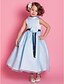 cheap Flower Girl Dresses-A-Line / Princess Ankle Length Flower Girl Dress - Organza / Satin Sleeveless High Neck with Bow(s) / Sash / Ribbon / Flower by LAN TING BRIDE® / Spring / Summer / Fall / Winter / Wedding Party