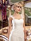cheap Wedding Dresses-A-Line Sweetheart Neckline Floor Length Tulle Made-To-Measure Wedding Dresses with Beading / Appliques / Criss-Cross by LAN TING BRIDE® / Removable train