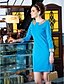 cheap Women&#039;s Dresses-Going out Sheath Above Knee Dress, Solid Sequins Peter Pan Collar Long Sleeves