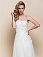 cheap Bridesmaid Dresses-A-Line / Princess Strapless / Sweetheart Neckline Knee Length Chiffon Bridesmaid Dress with Beading / Side Draping / Ruched by LAN TING BRIDE®