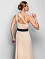 billiga Klänningar för speciella tillfällen-Sheath / Column One Shoulder Floor Length Chiffon Dress with Side Draping / Criss Cross by TS Couture®