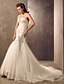 cheap Wedding Dresses-Hall Wedding Dresses Mermaid / Trumpet Sweetheart Sleeveless Court Train Lace Bridal Gowns With Beading Crystal Floral Pin 2023 Summer Wedding Party, Women&#039;s Clothing