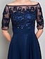 cheap Special Occasion Dresses-Sheath / Column Vintage Inspired Dress Formal Evening Floor Length Half Sleeve Illusion Neck Chiffon with Beading Appliques 2022