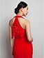 cheap Special Occasion Dresses-Sheath / Column Open Back Formal Evening Dress Halter Neck Sleeveless Sweep / Brush Train Chiffon with Ruched 2021