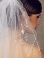 baratos Véus de Noiva-Duas camadas cotovelo véu de noiva com frisos