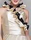 olcso Örömanyaruhák-A-vonalú Örömanya ruha Stólával V-alakú Földig érő Sztreccs szatén Háromnegyedes val vel Fodrozott Átkötős 2022