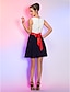 Χαμηλού Κόστους Φορέματα ειδικών περιστάσεων-Γραμμή Α / Εφαρμοστό &amp; Εμβαζέ Λαιμόκοψη V Κοντό / Μίνι Σιφόν Φόρεμα με Ζώνη / Κορδέλα με TS Couture®