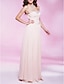 cheap Evening Dresses-Sheath / Column Elegant Dress Prom Formal Evening Floor Length Sleeveless Sweetheart Chiffon with Criss Cross Pleats Beading 2024