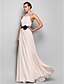 cheap Special Occasion Dresses-A-Line Open Back Formal Evening Military Ball Dress Halter Neck Sleeveless Floor Length Georgette with Sash / Ribbon Flower 2021