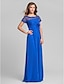 ieftine Rochii de Domnișoare de Onoare-A-Line Square Neck Floor Length Chiffon Bridesmaid Dress with Beading / Lace / Ruched by LAN TING BRIDE® / See Through