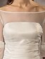 billiga Brudklänningar-Balklänning Off shoulder Hovsläp Organza / Tyll Bröllopsklänningar tillverkade med Rosett / Veckad av LAN TING BRIDE® / Klocka / Genomskinliga
