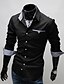 preiswerte Oberteile-DD Wear Fashion Check Pattern Futter Langarmshirt Abnehmen Shirt (schwarz)