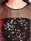 olcso Alkalmi ruhák-A-vonalú Illúziós nyakpánt Rövid / mini Organza / Flitteres Ruha val vel Flitter / Pántlika / szalag által TS Couture®