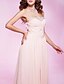 cheap Evening Dresses-Sheath / Column Elegant Dress Prom Formal Evening Floor Length Sleeveless Sweetheart Chiffon with Criss Cross Pleats Beading 2024