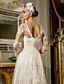 cheap Wedding Dresses-Sheath / Column Wedding Dresses V Neck Floor Length Lace Tulle Long Sleeve Romantic Casual See-Through Illusion Sleeve with Sash / Ribbon Draping 2022