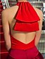 preiswerte Kleider für besondere Anlässe-A-Linie Halter Asymmetrisch Satin / Jersey Kleid mit Schleife(n) durch TS Couture®