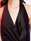 זול שמלות לאירועים מיוחדים-גזרת A / צמוד ומתרחב קולר באורך  הברך סאטן שמלה שחורה קטנה מסיבת קוקטייל שמלה עם בד בהצלבה על ידי TS Couture®