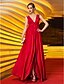 cheap Evening Dresses-Sheath / Column Celebrity Style Open Back Formal Evening Military Ball Dress V Neck Sleeveless Sweep / Brush Train Jersey with Crystals Side Draping 2021