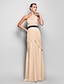 billiga Klänningar för speciella tillfällen-Sheath / Column One Shoulder Floor Length Chiffon Dress with Side Draping / Criss Cross by TS Couture®