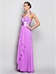 cheap Evening Dresses-A-Line Open Back Dress Prom Floor Length Sleeveless Halter Neck Georgette with Criss Cross Ruched 2022 / Formal Evening