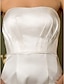 levne Svatební šaty-Pouzdrové Bez ramínek Na zem Satén Svatební šaty vyrobené na míru s Nabírání / Kapsy podle LAN TING BRIDE®