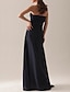 cheap The Wedding Store-Sheath / Column Strapless Floor Length Chiffon Bridesmaid Dress with Pleats / Draping / Flower